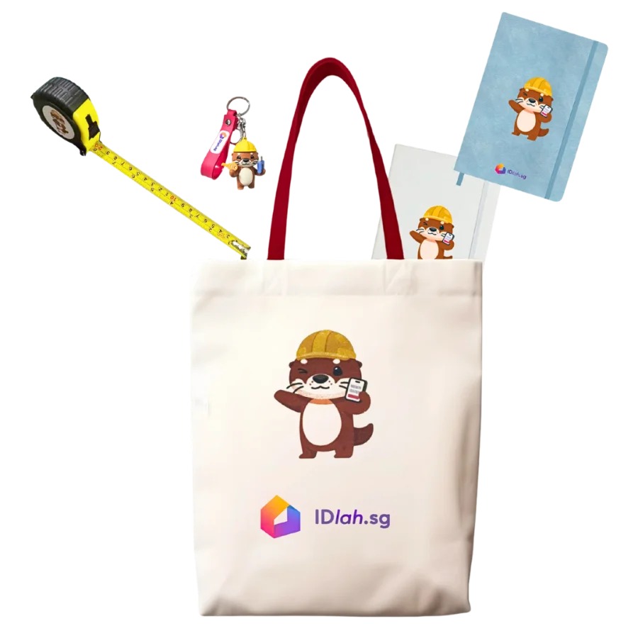 Reno Fiesta homeowner gift pack — tote bag with tape measure, keychain and notebook